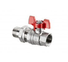 Кран шаровый 1" НГ с американкой маховик из алюминия Optibal Oventrop 1075808