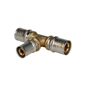 Тройник переходной 20х16х20 для металлопластиковых труб, прессовой Stout SFP-0005-201620