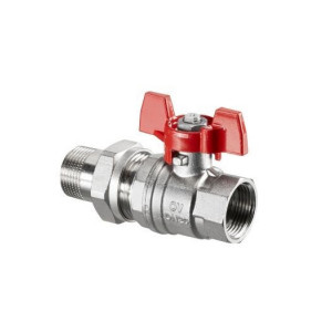 Кран шаровый 1/2" НГ с американкой маховик из алюминия Optibal Oventrop 1075804