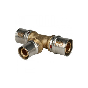Тройник переходной 26х20х26 для металлопластиковых труб, прессовой Stout SFP-0005-262026