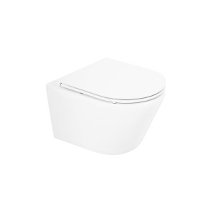 Унитаз подвесной BelBagno Tre, безободковый, крышка Soft Close, белый, BB8001CHR/SC