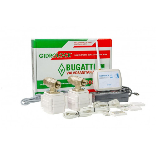 Система защиты от протечек Gidrolock WI-FI BUGATTI 1/2" 90316