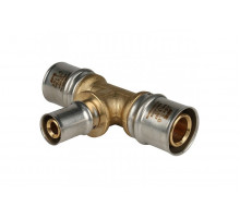 Тройник переходной 26х16х26 для металлопластиковых труб, прессовой Stout SFP-0005-261626