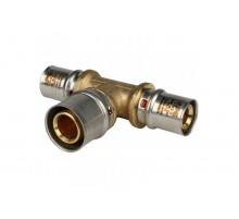 Тройник переходной 20х26х20 для металлопластиковых труб, прессовой Stout SFP-0005-202620