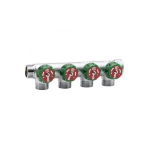 Коллектор регулирующий распределительный 1" с 4 отводами 1/2" STOUT SMB-6850-011204
