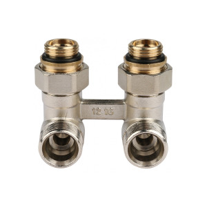 Узел нижнего подключения радиатора 1/2" НР x 3/4" НР, угловой Rehau (12407371001) 12407371001
