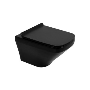 Унитаз подвесной BelBagno Sela BB3201CHR-MB безободковый, цвет черный матовый