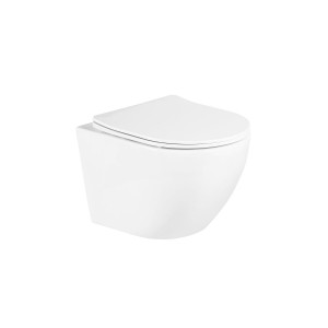 Унитаз подвесной BelBagno UNO, безободковый, сиденье soft close, белый, BB3105CHR/SC